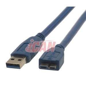 Câble iCAN USB3.0 A mâle vers MicroB mâle 5 Gbit/s 24/28 AWG, 3 m
