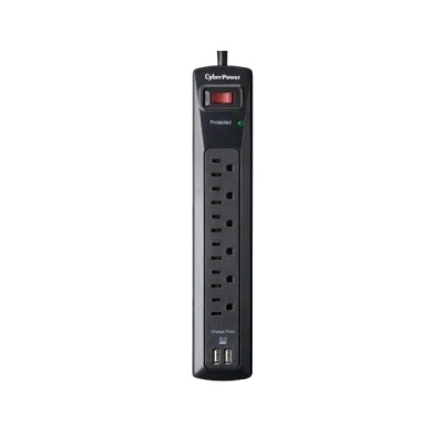 Protecteur de surtension CYBERPOWER 6 prises - 2 ports USB 2.1A, 4 pi