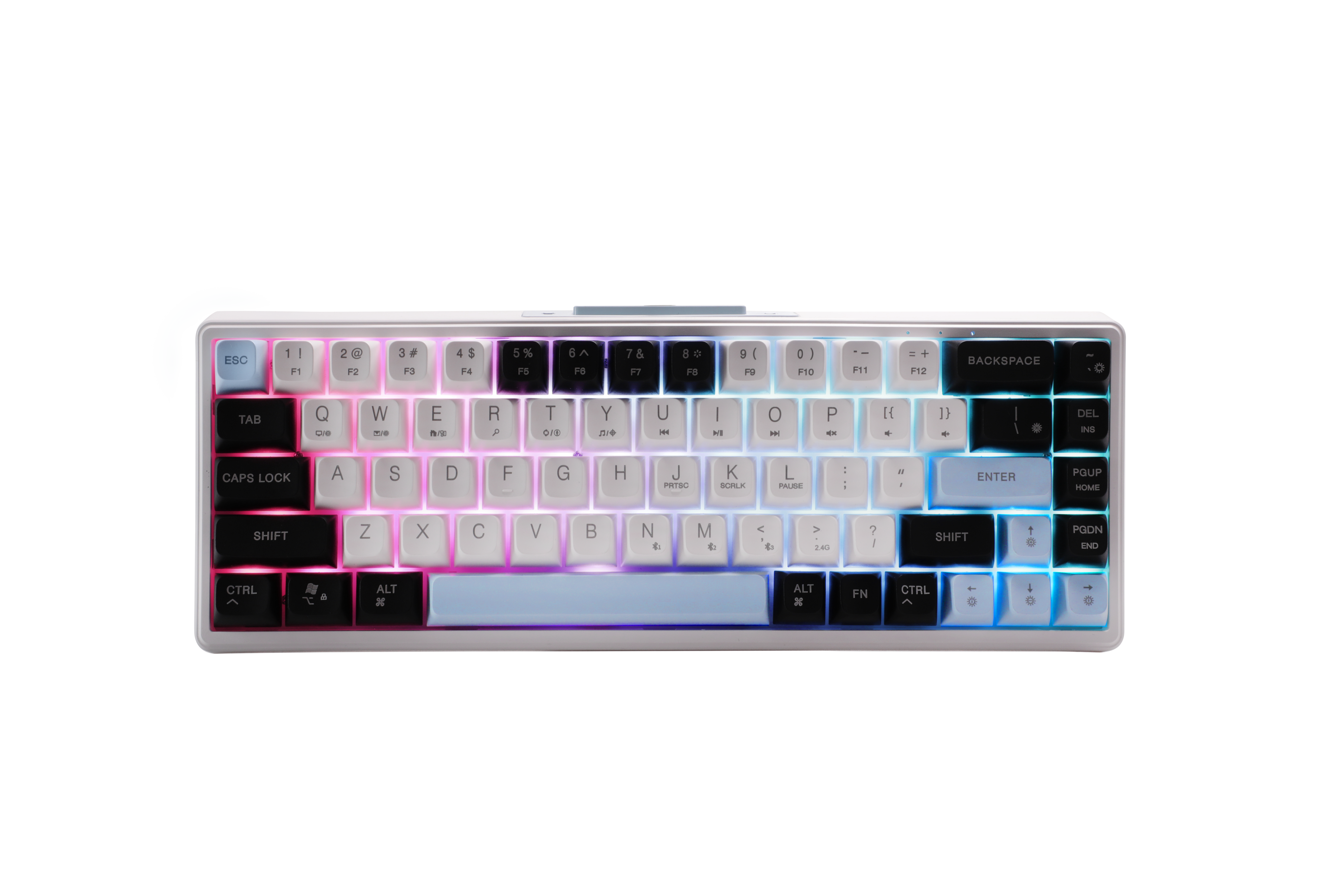Clavier de jeu sans fil tri-mode RGB iCAN 68 touches avec interrupteur tactile