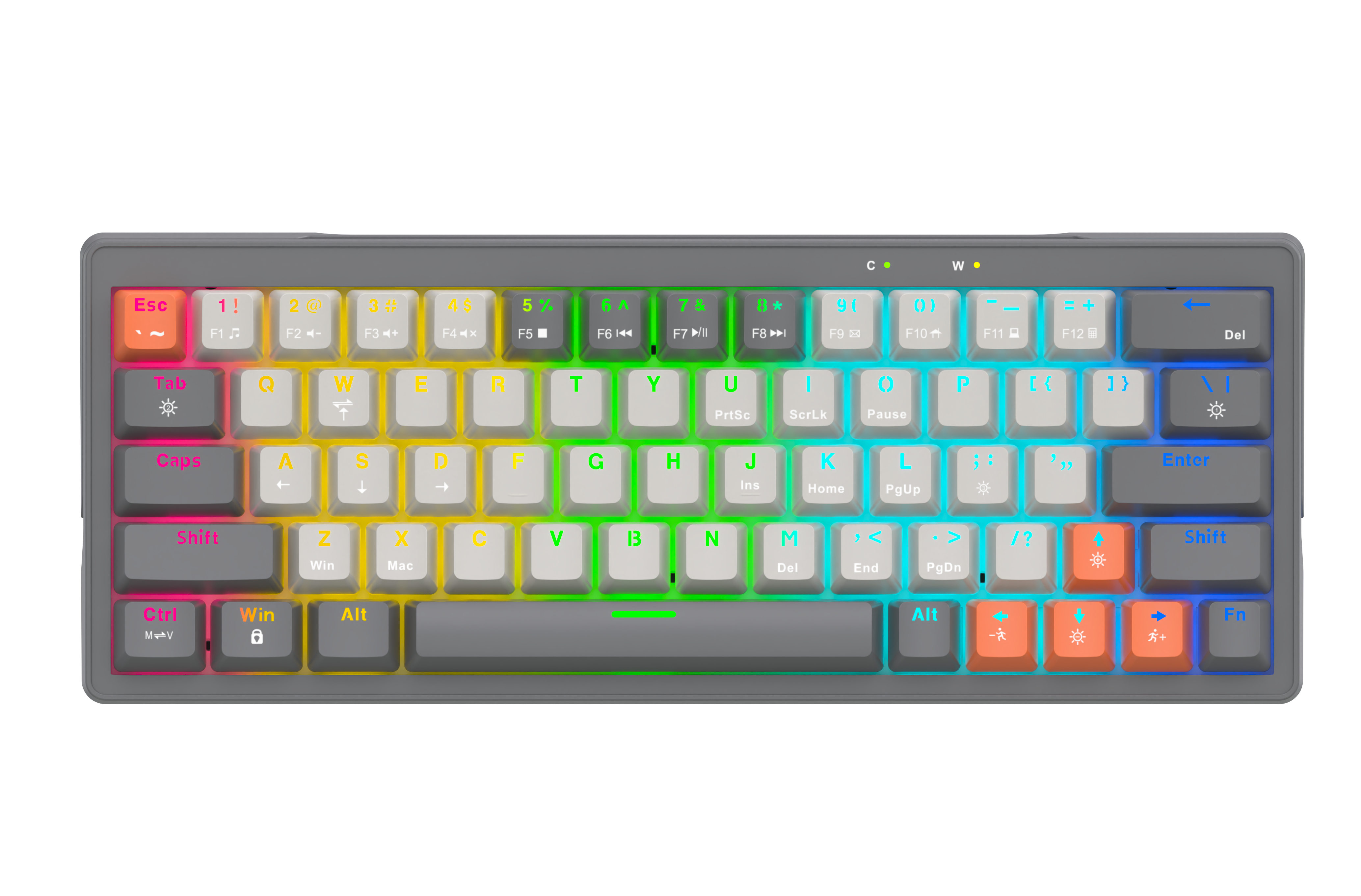 Clavier de jeu iCAN 68 touches tri-mode RVB avec effet lumineux latéral