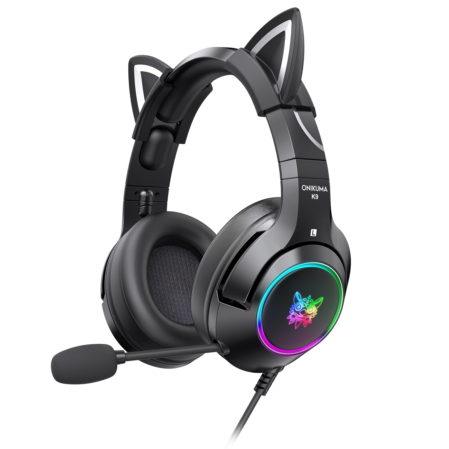 Casque de jeu Onikuma K9-Black avec oreilles de chat
