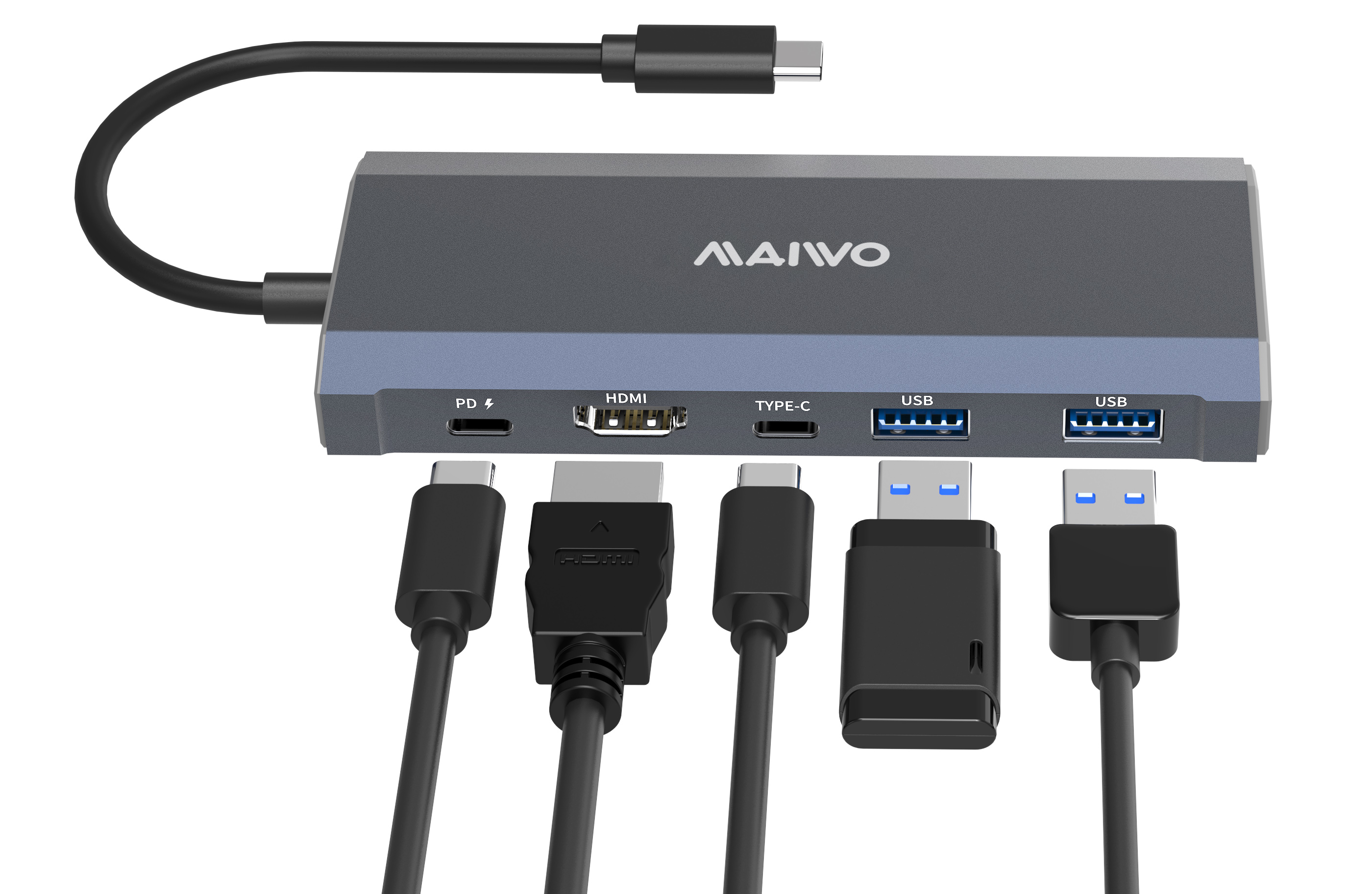 Maiwo 6-in-1 USB 3.2 Docking Station + M.2 NVMe/SSD Enclosure(Open Box)