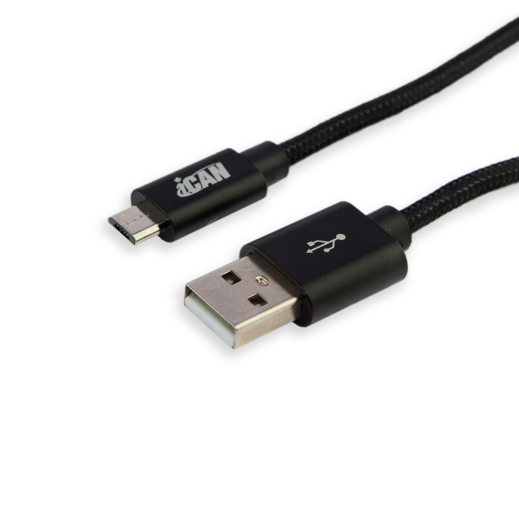 iCAN USB 2.0 Type-A Male to Micro B Male Cable, 15W, 6.6ft