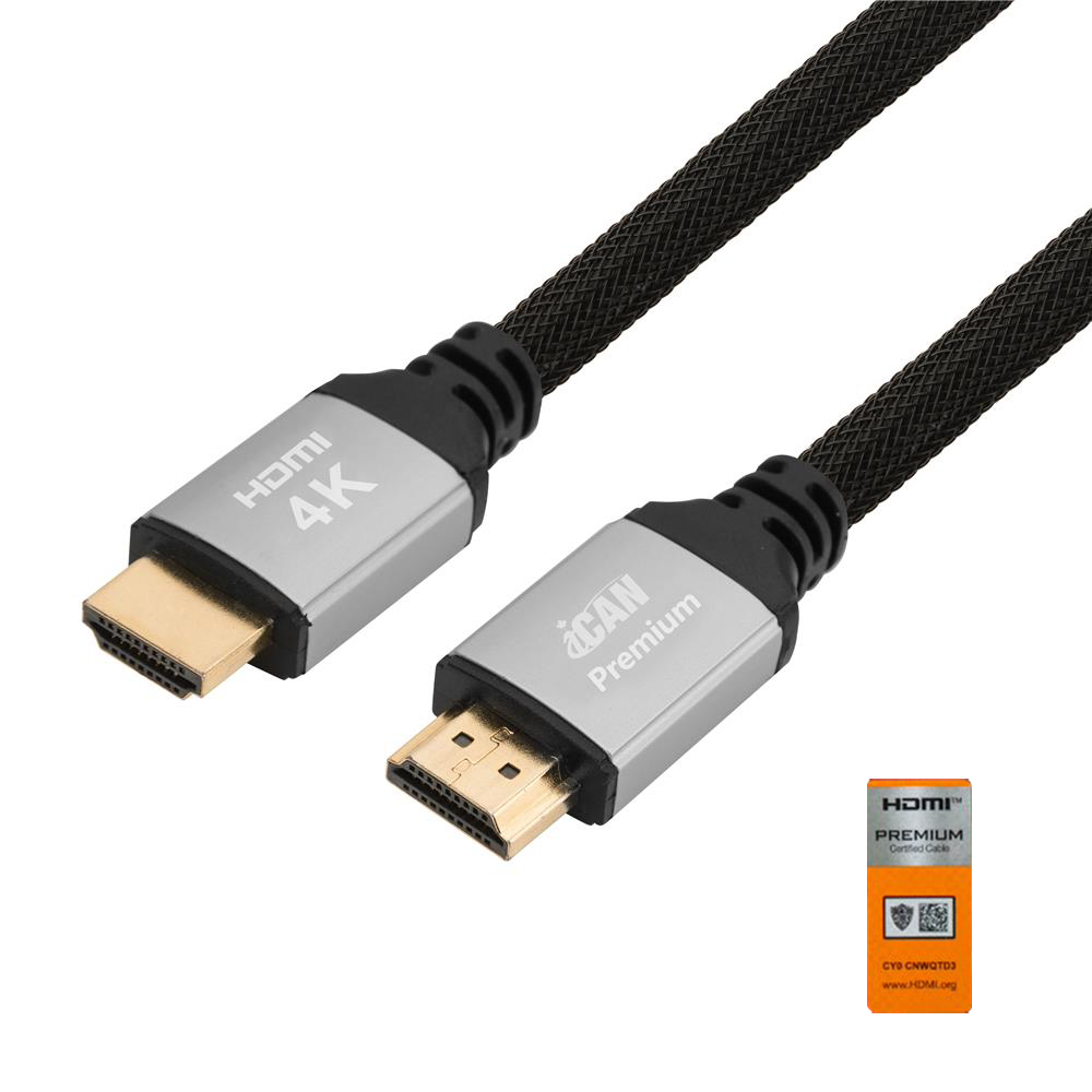 Câble HDMI 2.0 iCAN Premium, certifié, 4K à 60 Hz, M/M, 1,8 m