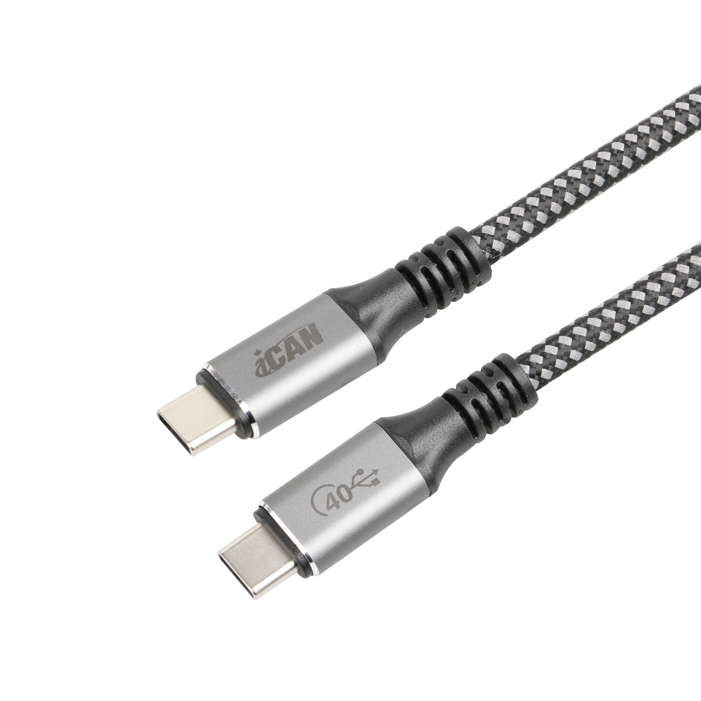 Câble iCAN USB4 Type-C Mâle vers Type-C Mâle, 100W, 4 pieds(Open Box)