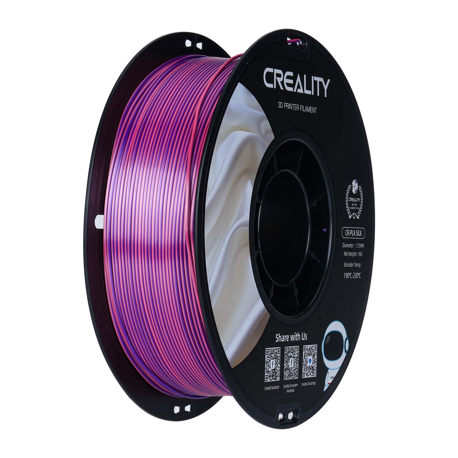 Creality CR-Silk PLA Filament 1.0Kg 1.75mm,Pink-Purple