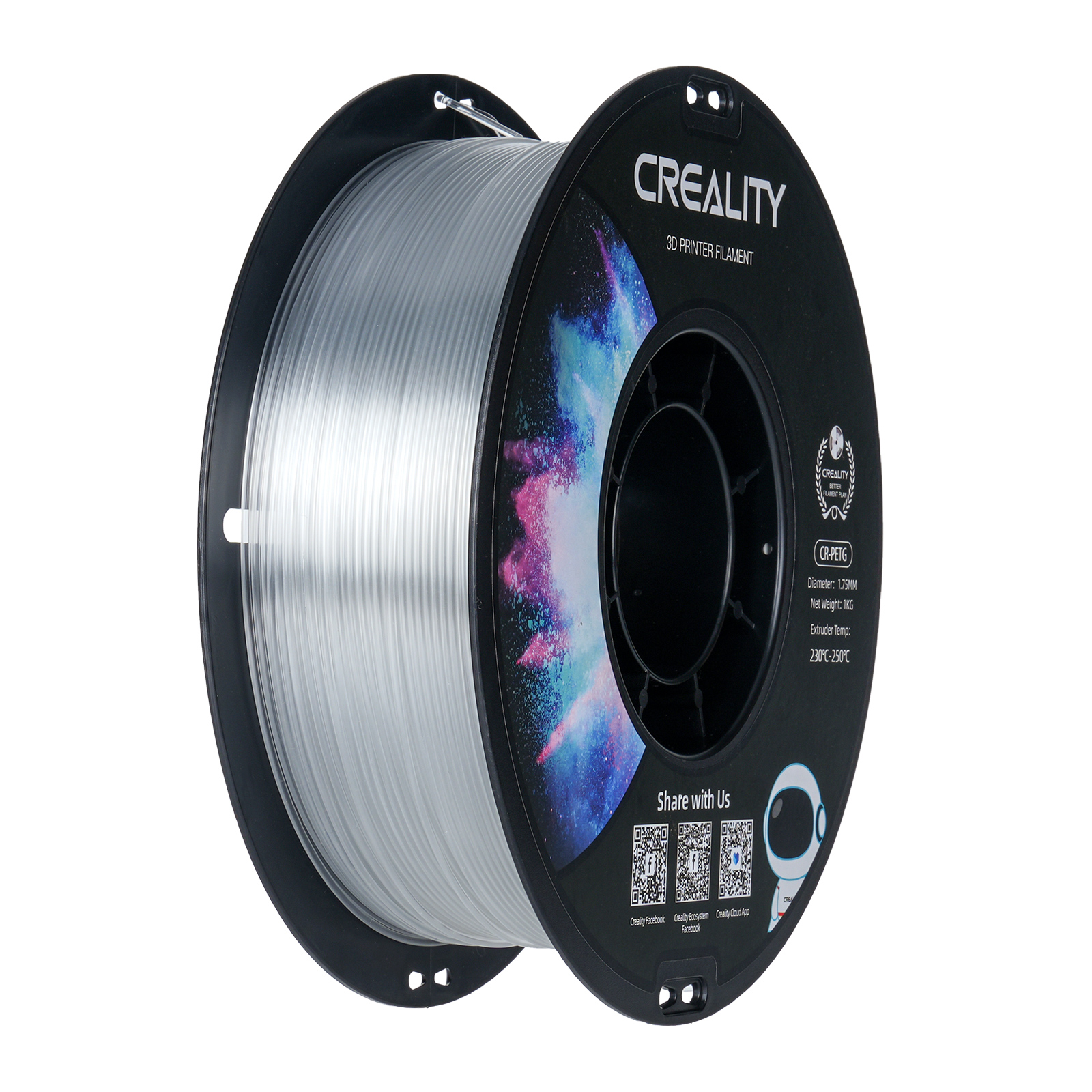 Creality CR-PETG Filament 1.0Kg 1.75mm, Transparent