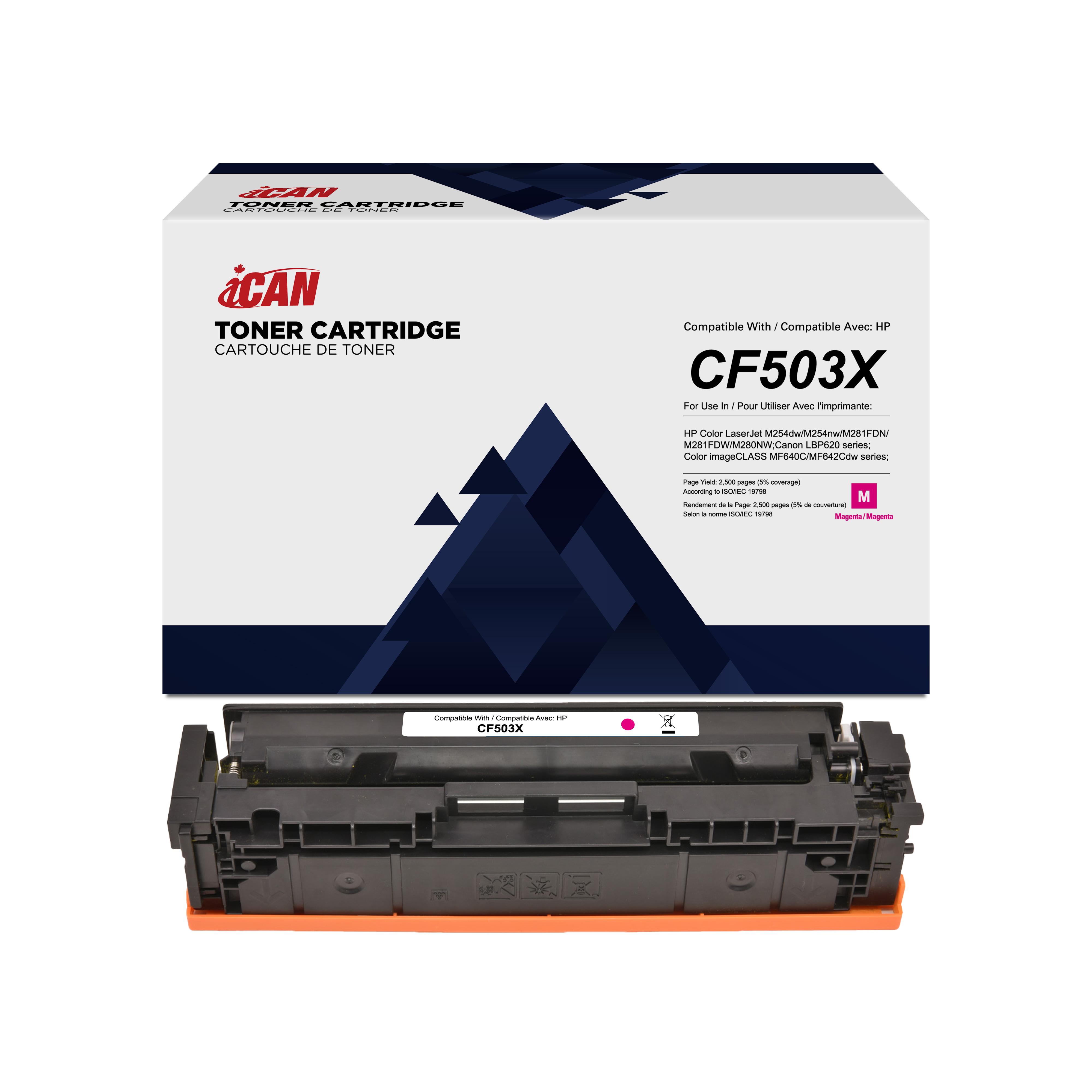 Cartouche de toner magenta HP CF503X compatible iCan