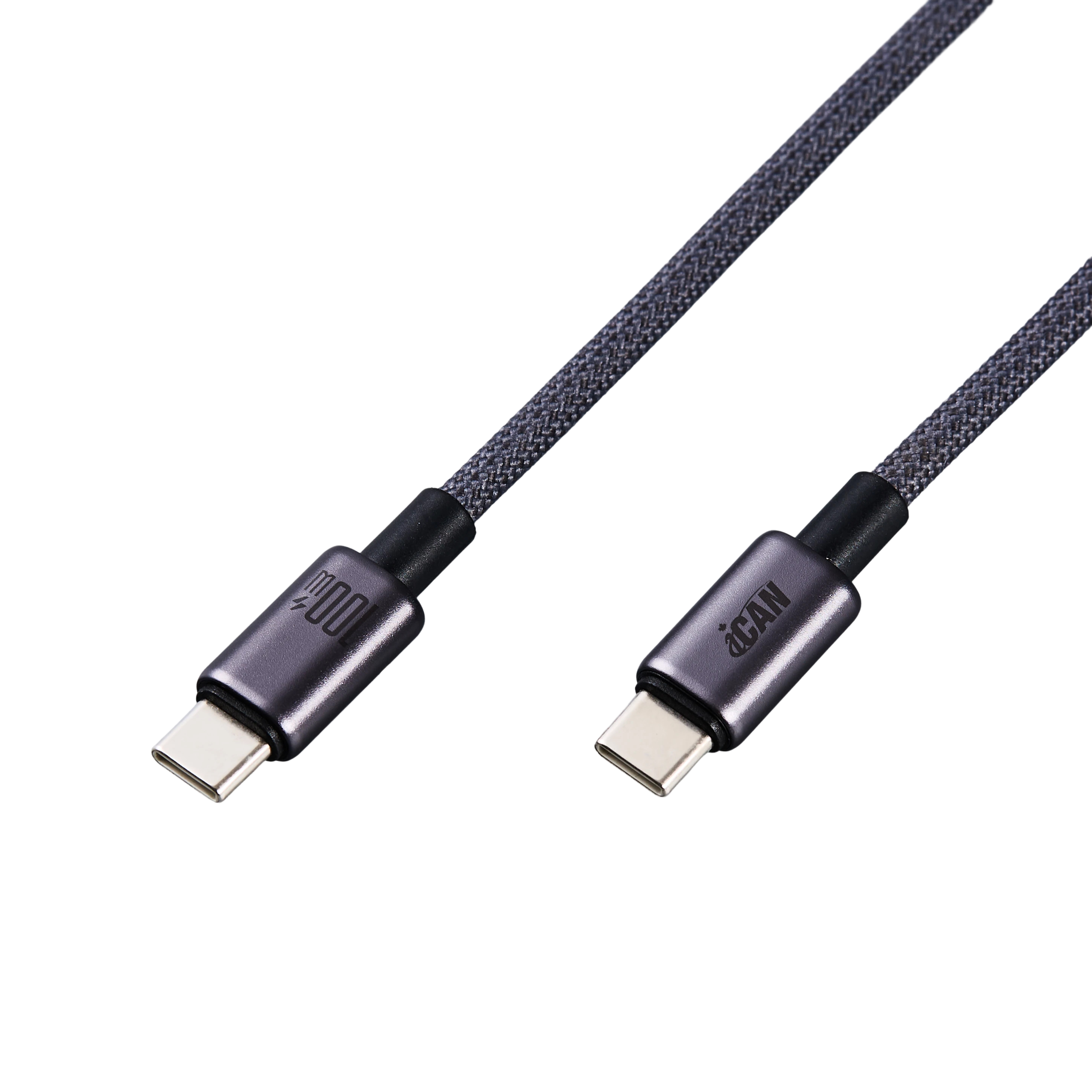 Câble iCAN USB 2.0 Type-C Mâle vers Type-C Mâle, 100W, 6,6 pieds