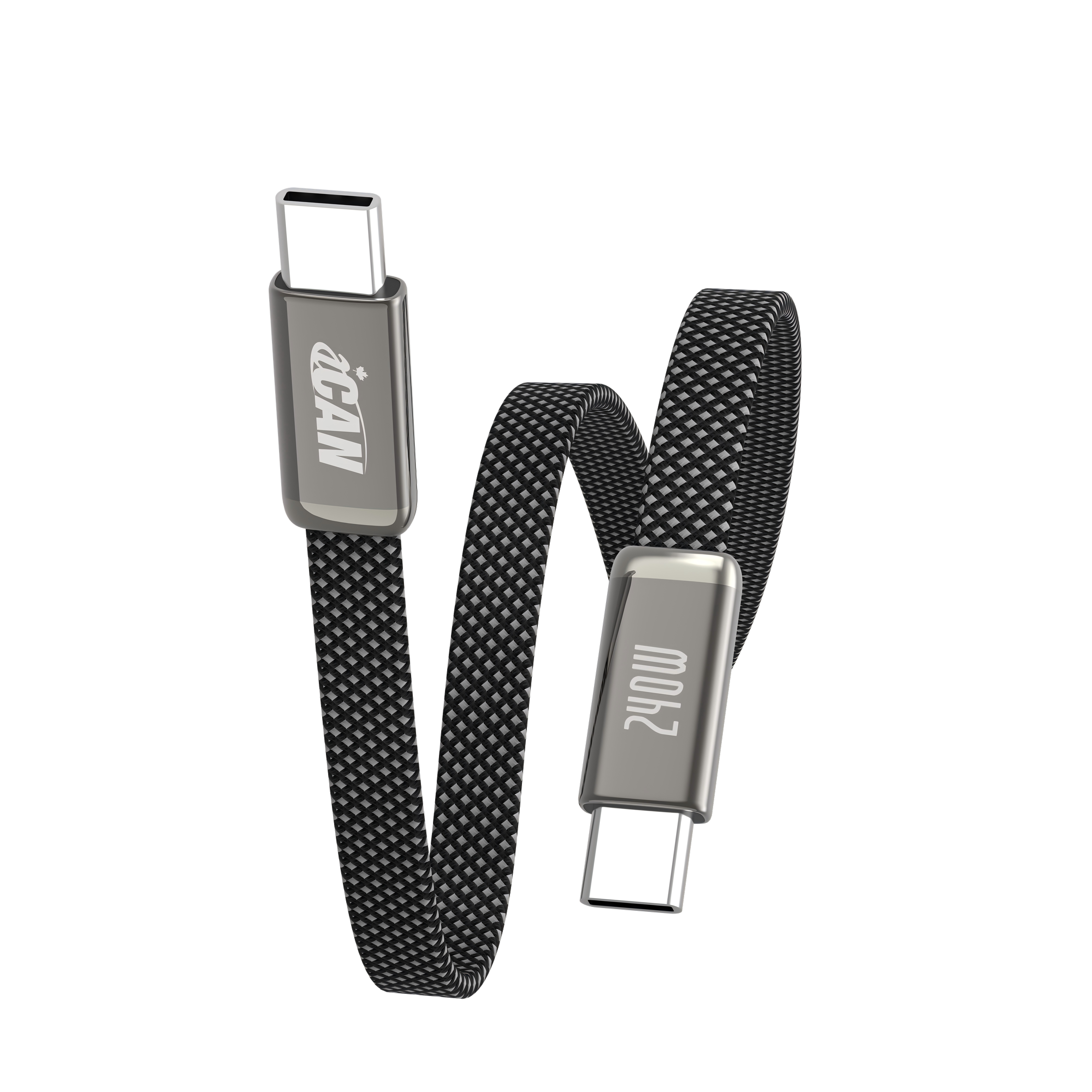 iCAN USB 2.0 Ultra-thin Type-C Male to Male Flat Cable, 240W, 6ft