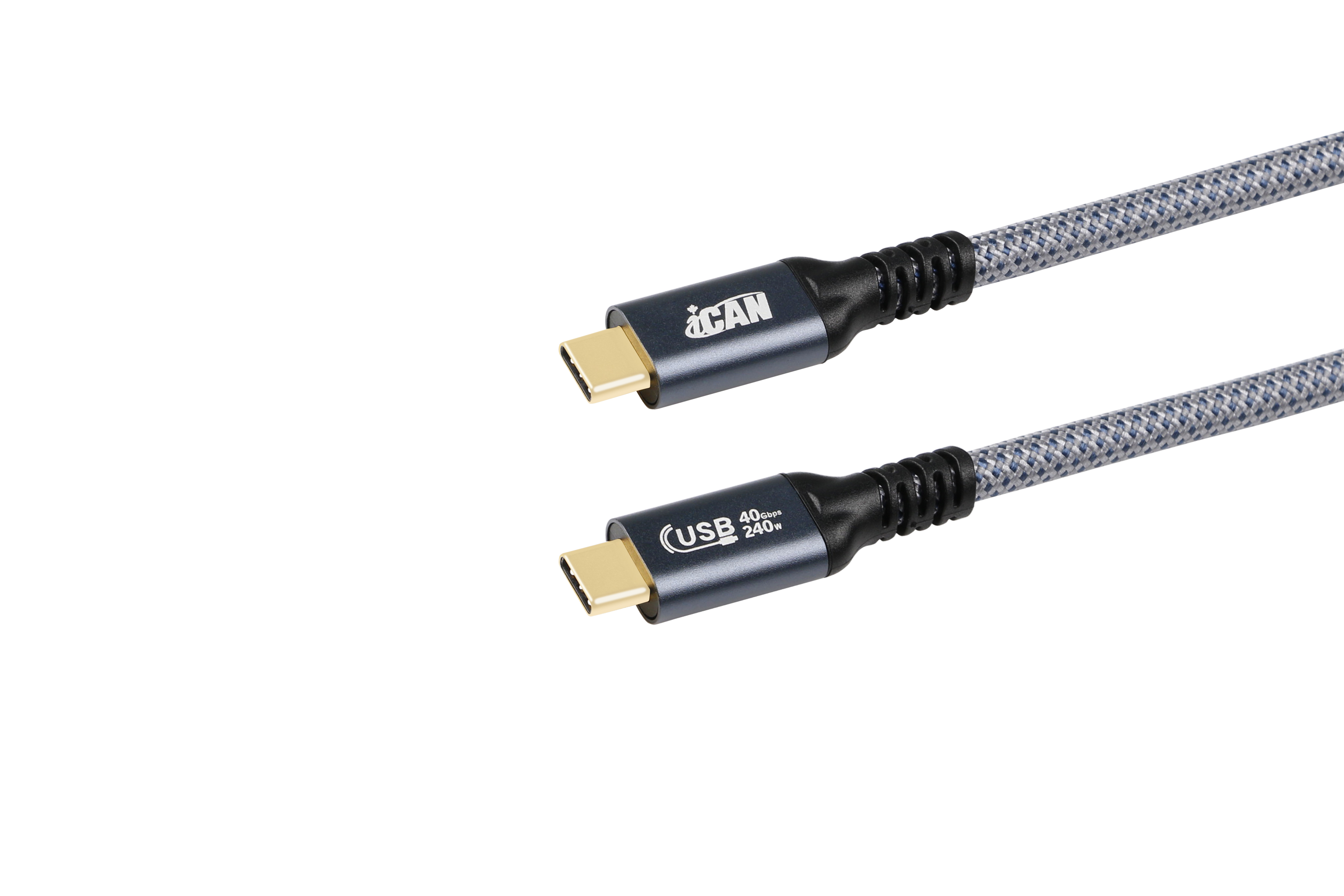 Câble iCAN USB4 Type-C Mâle vers Type-C Mâle, 240W, 3 pieds