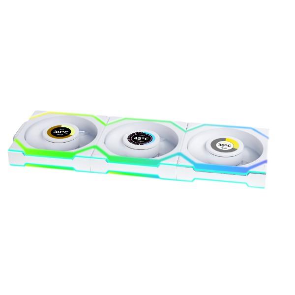 LIAN LI UNI FAN SL WIRELESS RGB LCD Blanc 3x 12cm Pack Ventilateur avec Contrôleur(Open Box)