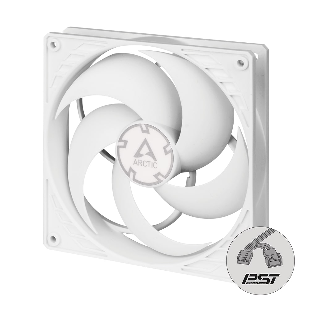 Arctic P14 PWM PST 140mm Ventilateur PWM avec répartiteur de câble, Blanc