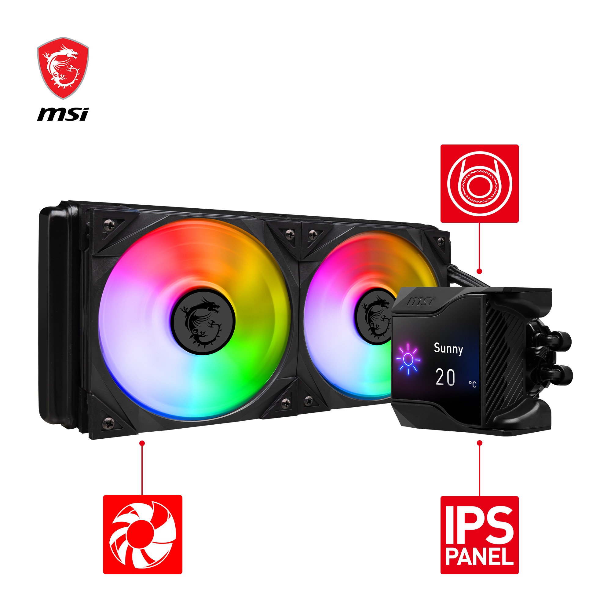 MSI MPG CORELIQUID D240 AIO Liquid CPU Cooler, 240mm Radiator(Open Box)