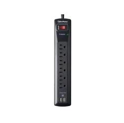 Protecteur de surtension CYBERPOWER 6 prises - 2 ports USB 2.1A, 4 pi