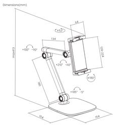 iCAN PAD39-02 Support de table universel simple pour téléphone/tablett(Open Box)