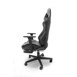 iCAN (Racing) - Chaise de jeu avec repose-pieds noir