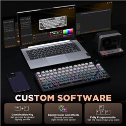 Yunzii B75 Wired RGB 75% Black Gaming Keyboard Pre Lubed Linear Switch