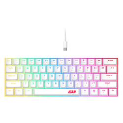 Clavier de jeu filaire arc-en-ciel iCAN CX23UL blanc, 61 touches