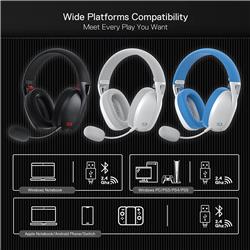 Casque de jeu Redragon H848, BT, 2,4G et filaire ultra-léger
