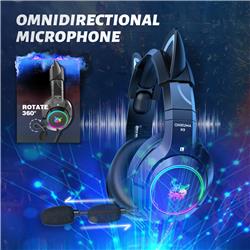 Casque de jeu Onikuma K9-Black avec oreilles de chat