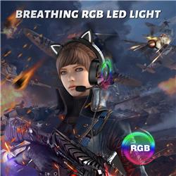 Casque de jeu Onikuma K9-Black avec oreilles de chat