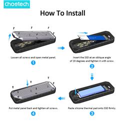Boîtier SSD Chotech MSE004 M.2 NVME / SATA