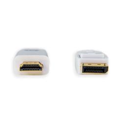 iCAN 28AWG 1080p DisplayPort to HDMI Cable, M/M, Gold Plated, 15FT, White
