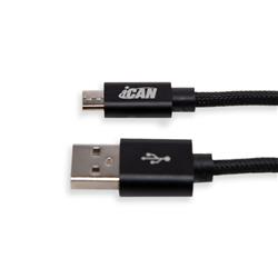 iCAN USB 2.0 Type-A Male to Micro B Male Cable, 15W, 6.6ft