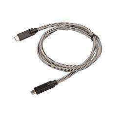 Câble iCAN Premium USB 3.1 Gen 1 Type C vers Type C, PD, 100 W (20 V/5 A), 5 Gbit/s, nylon tressé, M/M, 3 pieds, noir et blanc