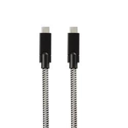 Câble iCAN Premium USB 3.1 Gen 1 Type C vers Type C, PD, 100 W (20 V/5 A), 5 Gbit/s, nylon tressé, M/M, 3 pieds, noir et blanc