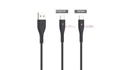 Câble USB de type C iCAN de 4 pieds, avec capteur et lumière DEL, noir