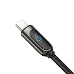 Baseus Câble de données de charge rapide avec affichage USB A vers Type-C 5A 1m noir