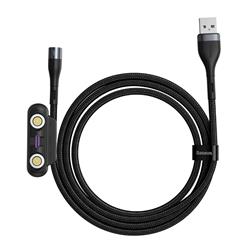 Baseus Zinc - Câble de données de charge rapide magnétique USB vers Micro USB + Lightning + USB C, 5A 1m Gris + Noir