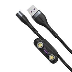 Baseus Zinc - Câble de données de charge rapide magnétique USB vers Micro USB + Lightning + USB C, 5A 1m Gris + Noir