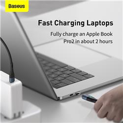 Baseus Zinc - Câble de Données de Charge Rapide Magnétique de Type-C vers Type-C 100W, 1.5m, Noir
