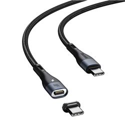 Baseus Zinc - Câble de Données de Charge Rapide Magnétique de Type-C vers Type-C 100W, 1.5m, Noir