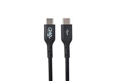 Câble USB Type C vers Type C iCAN Premium, charge rapide, 240 W, 480 Mbps, 2 m, noir