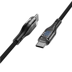 Câble de charge et de données transparent HOCO Discovery Edition de 100 W avec écran pour USB Type-C à Type-C, 1.2m (4pi)