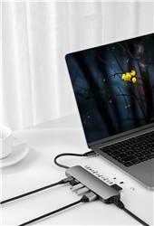 iCAN USB 3.0 8 in 1 Hub Grey