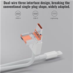 Lecteur de cartes SD/TF/CF 5 en 1 iCan TC173 avec interface Lightning/USB-A/USB-C