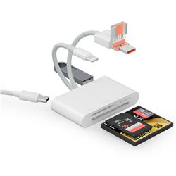 Lecteur de cartes SD/TF/CF 5 en 1 iCan TC173 avec interface Lightning/USB-A/USB-C