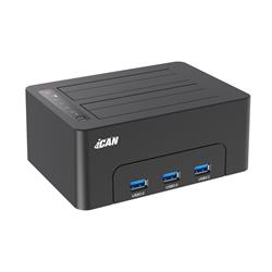 Station d'accueil double baie USB 3.0 iCAN K3082H 2,5'' et 3,5''(Open Box)