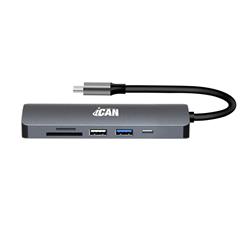 iCAN 6-in-1 USB-C Adaptor Hub with HDMI, PD 100W