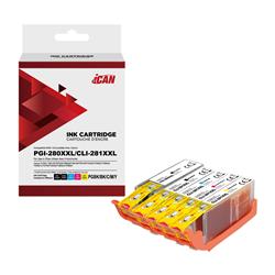 iCan Canon PGI-280XXL Black and CLI-281XXL Tri-color Ink Cartridge