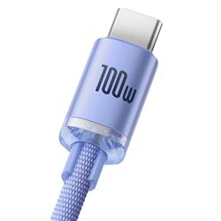Câble de données de charge rapide Baseus Crystal Shine Series USB-A vers Type-C 100 W, 1,2 m (4 pi), Violet