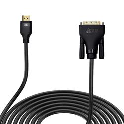 Câble iCAN HDMI vers DVI (DVI-D) double liaison, mâle vers mâle, 1,8 m(Open Box)