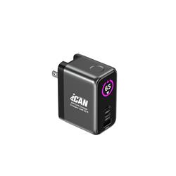 iCAN PD-133 65W 3-Port TFT GaN PD Wall Charger with 3.3ft 100W USB-C C