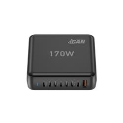 iCAN 170W 8-Port Smart Charging Station with 7 USB-C and 1 USB-A