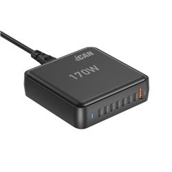 iCAN 170W 8-Port Smart Charging Station with 7 USB-C and 1 USB-A
